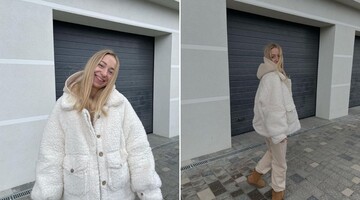 Катерина Репяхова показала затишний образ у модній куртці тедді: фото