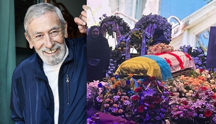 Прощання з Вахтангом Кікабідзе: на труну знаменитого грузина поклали український прапор