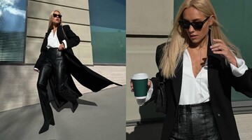 Шкіряні штани та довге пальто: Даша Квіткова показала головні тренди весни-2023