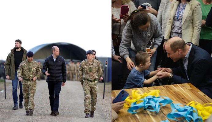 Принц Уильям посетил украинских беженцев в Польше и военную базу возле границы: фото