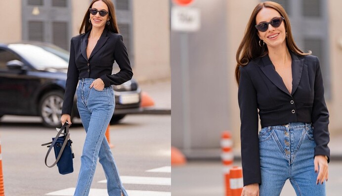В моді не тільки широкі штани: Христина Горняк показала трендовий фасон джинсів