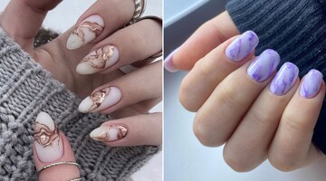 Мраморный маникюр снова в трендах: как выглядит популярный дизайн