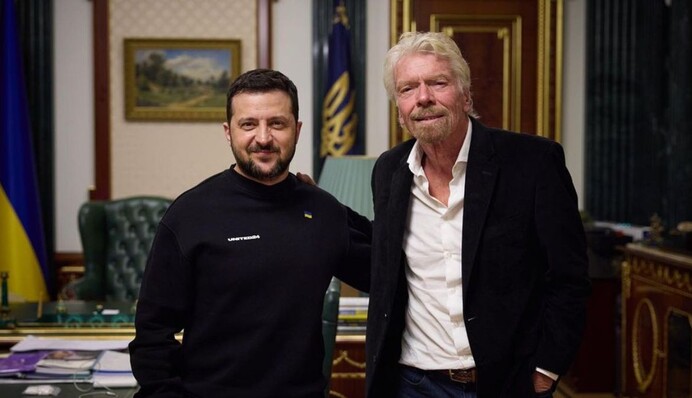 Ричард Брэнсон приехал в Киев: миллиардер встретился с Владимиром Зеленским