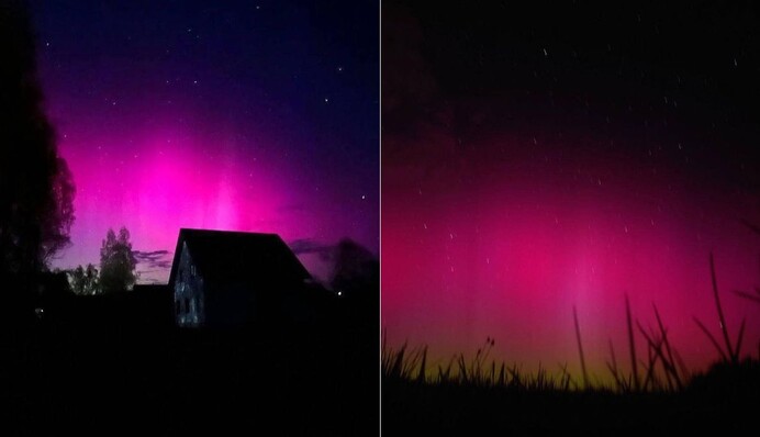 Північне сяйво над Україною: користувачі соцмереж поділилися вражаючими фото