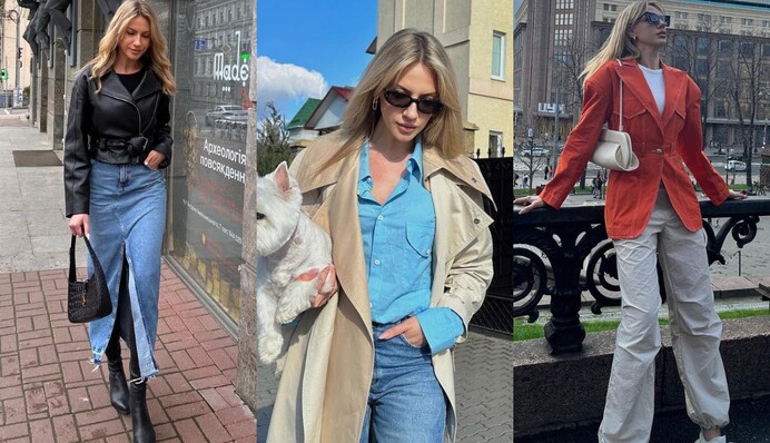 Джинсовая юбка макси и короткая косуха: Леся Никитюк показала самые большие тренды весны