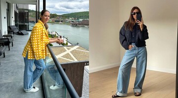 Катя Осадча показала модний спосіб носити широкі джинси весною 2023 року: фото