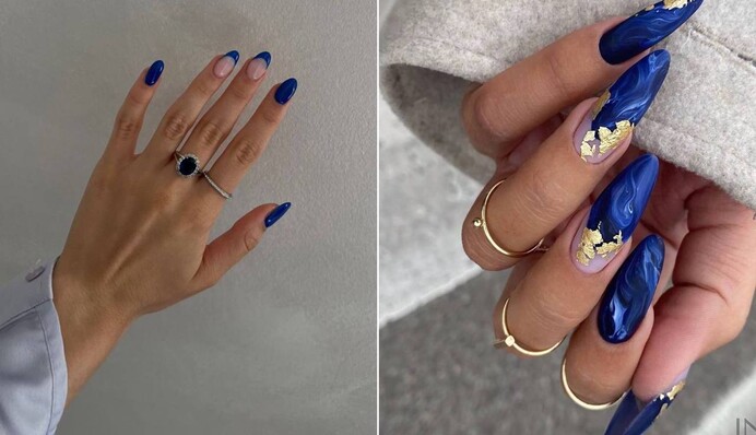 Сапфіровий манікюр - розкішний тренд 2023 року: ідеї нігтів кольору дорогоцінного каміння