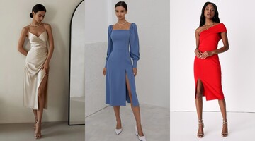 Вечірня сукня з розрізом – класичний варіант на випускний: фото модних фасонів