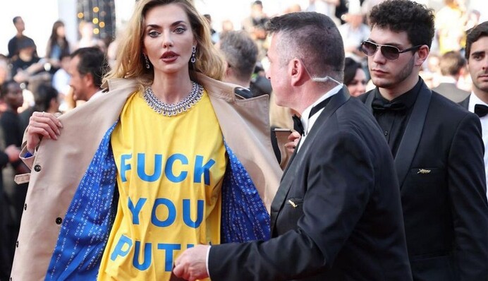 Аліна Байкова на Каннському фестивалі з'явилася у футболці Fuck you Putin: українку заарештували