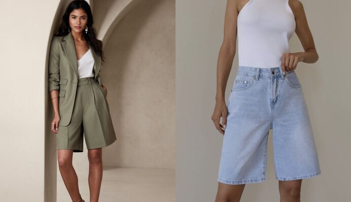 Шорты-бермуды длиной до колена – популярный тренд: с чем их носить