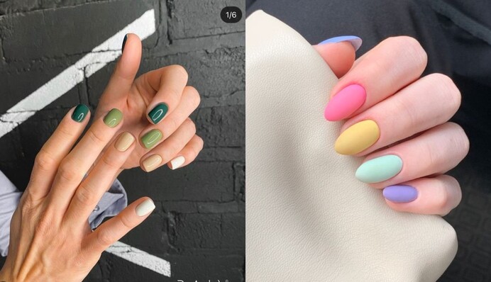 Разноцветный маникюр на лето 2023: какие дизайны ногтей считают модными