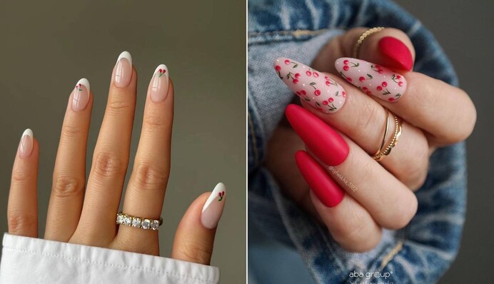 Как выглядит модный вишневый маникюр – яркий тренд лета 2023 года: фото