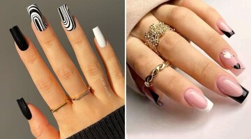 Черно-белые ногти - тренд лета 2023: фото маникюра, который стоит повторить