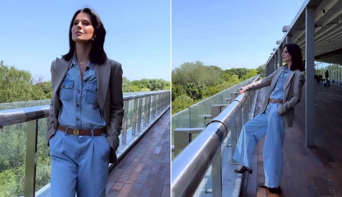 Маша Єфросиніна у джинсовому комбінезоні показала великий тренд 2023 року: фото
