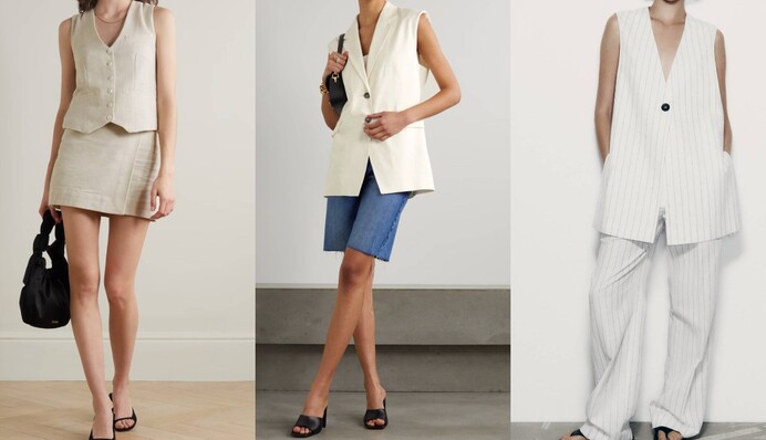 Костюмные женские жилеты – тренд лета 2023: как носить их с джинсами, шортами и юбками