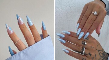 Голубой маникюр - главный тренд лета-2023: подборка модных дизайнов