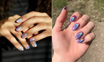 Блестящий голографический маникюр набирает популярность: подборка модных ногтей