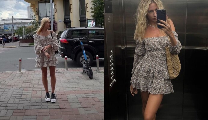 Відкриті плечі і поділ з рюшами: Леся Нікітюк і Даша Квіткова показали, які сукні зараз в моді