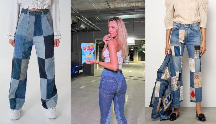Леся Никитюк показала необычный фасон джинсов, который вошел в моду в 2023 году: фото