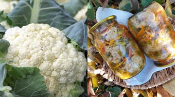 Популярный салат на зиму: как приготовить овощное ассорти с цветной капустой, грибами и перцем