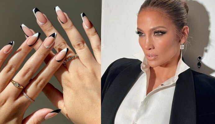 Как выглядит смокинговый маникюр – тренд 2023 года, на который вдохновила Дженнифер Лопес: фото