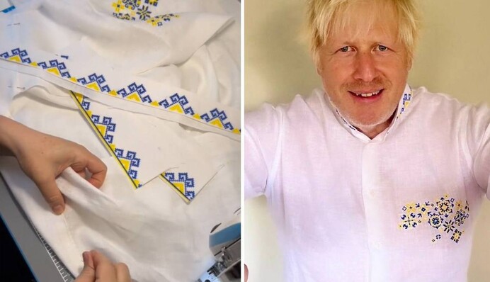 З мапою України: дизайнерка створила для Бориса Джонсона особливу вишиванку