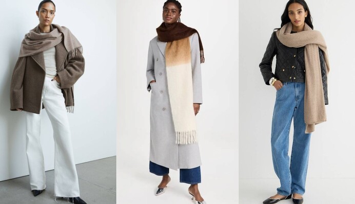 Какие теплые шарфы будут модными этой зимой: тренды 2023-2024 года