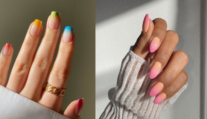 Какие сочетания цветов для маникюра омбре считают модными в 2023 году: фото