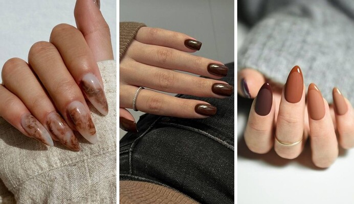 Коричневый маникюр стал самым большим трендом осени 2023 года: фото модных ногтей