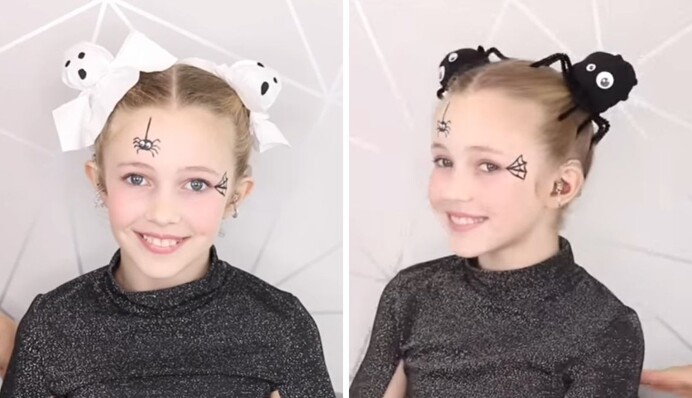 Какую прическу сделать девочке на Хэллоуин: два простых и веселых варианта к празднику
