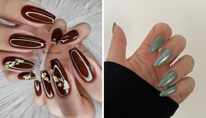 Изумрудный, фиолетовый и другие модные цвета маникюра на зиму 2024 года: фото