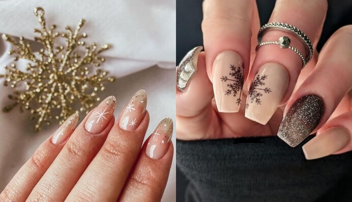 Как выглядит модный маникюр со снежинками – зимний тренд на декабрь 2023 года