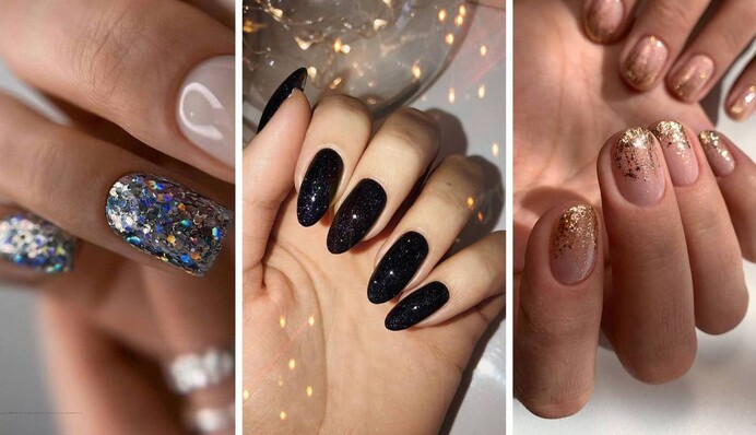 Праздник на ногтях: идеи красивого блестящего маникюра на Новый год-2024