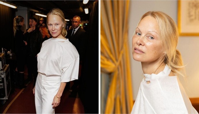 Без макияжа и с седыми волосами: честный образ 56-летней Памелы Андерсон на красной дорожке