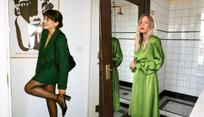 Зеленый - счастливый цвет-2024: какие фасоны платьев и оттенки выбрать для новогодней ночи