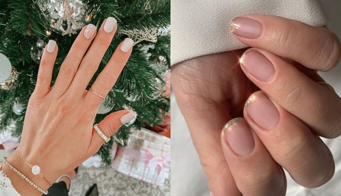 Какой новогодний маникюр лучше всего будет смотреться на коротких ногтях: фото