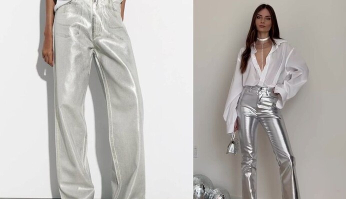 Блискучі джинси металік стали хітом 2023 року: як виглядає цей тренд