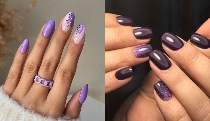 Фиолетовый маникюр стал трендом зимы 2024: подборка модных дизайнов