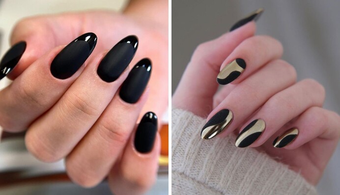 Чорні нігті - модний вибір манікюру на зиму 2024 року: ідеї стильних дизайнів