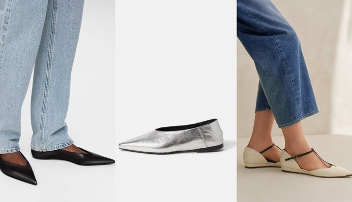 Балетки с острым носком стали трендом 2024 года: как выглядит модная обувь