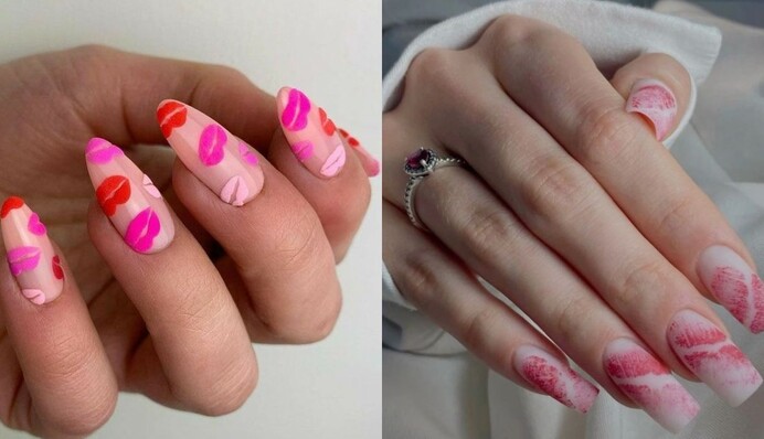 Маникюр с поцелуями – яркий тренд на День влюбленных: фото