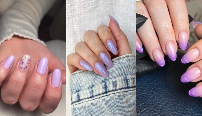 Лавандовый маникюр стал главным трендом весны 2024 года: фото модных ногтей