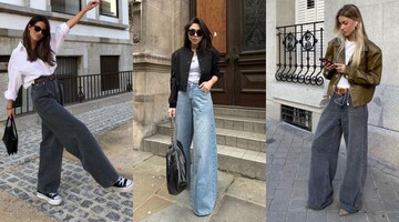 Джинсы-трубы остаются большим трендом весны 2024 года: с чем их носить