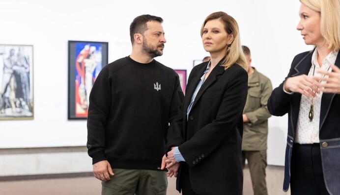 Олена Зеленська з чоловіком з'явилася на популярній виставці у Києві: фото