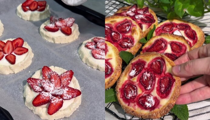 Успейте приготовить в сезон: рецепт творожных ватрушек с клубникой