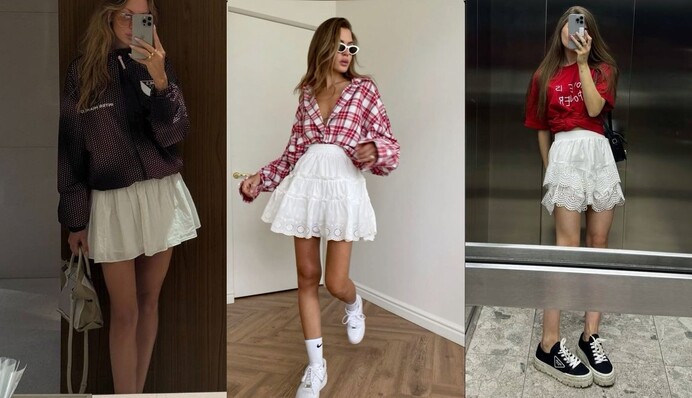 Дружина Остапчука і Леся Нікітюк показали, як носити трендову білу спідницю: ідеї літніх образів
