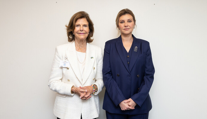 Елена Зеленская для встречи с королевой Швеции надела свою любимую брошь с бриллиантом