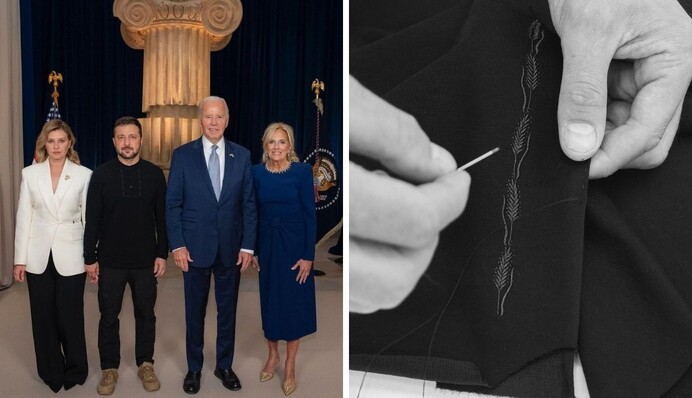 З вишивкою у вигляді колосків: як створювався лонгслів Зеленського для зустрічі з Байденом