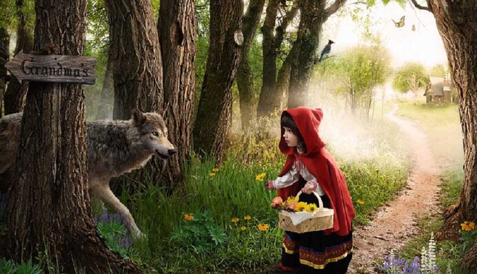 Сказка о Красной Шапочке на новый лад: найдите бабушку среди волков