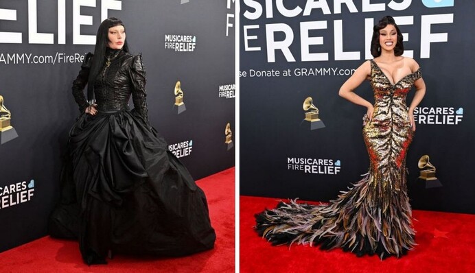 Тренд на черное и перья: какими образами удивляли звезды на церемонии 